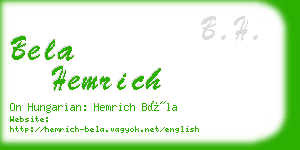 bela hemrich business card